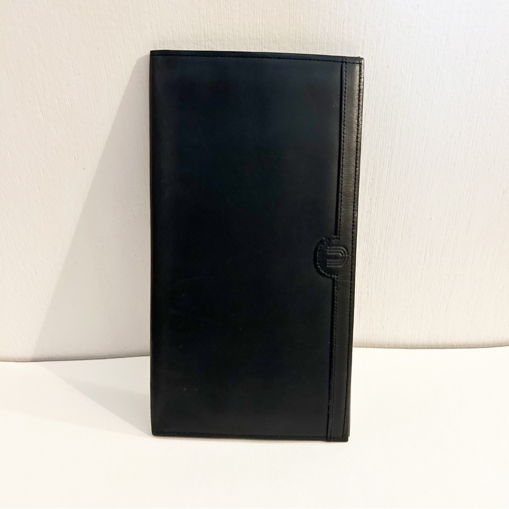 VTG Emanuel Ungaro Paris Slim Long Black Leather Wallet Bifold EUC - Picture 8 of 8